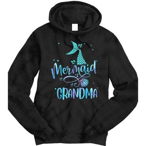 Mermaid Grandma Funny Women Family Matching Party Squad Tie Dye Hoodie