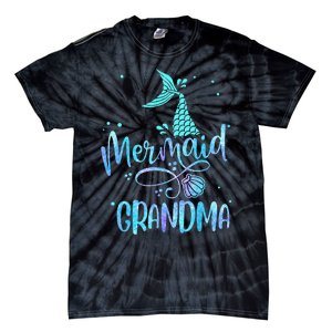 Mermaid Grandma Funny Women Family Matching Party Squad Tie-Dye T-Shirt