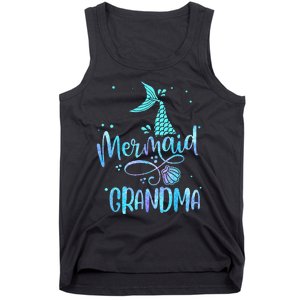 Mermaid Grandma Funny Women Family Matching Party Squad Tank Top