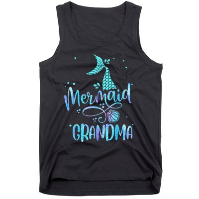 Mermaid Grandma Funny Women Family Matching Party Squad Tank Top