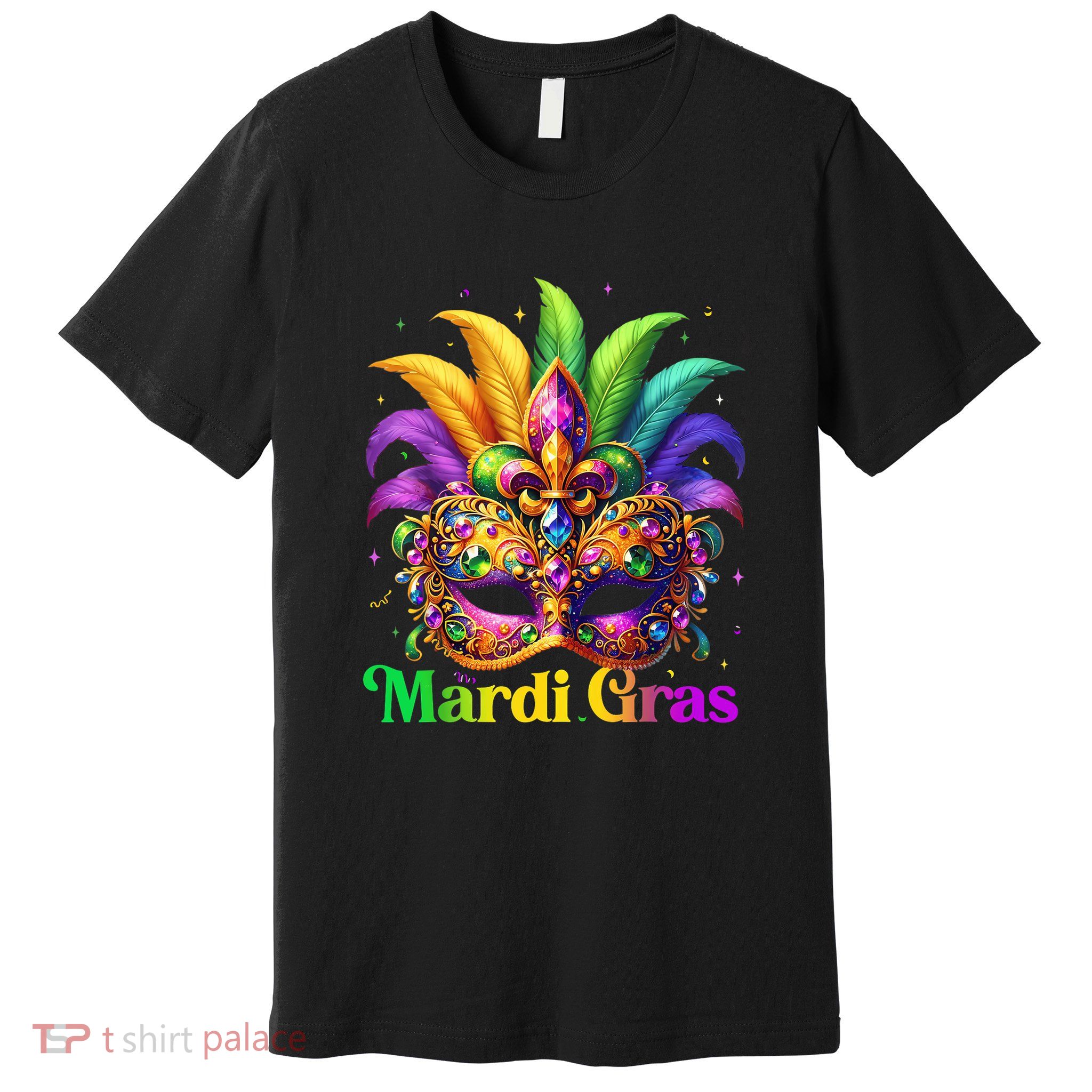 Mardi Gras For Women Girl Mask Feather Party Premium T-Shirt