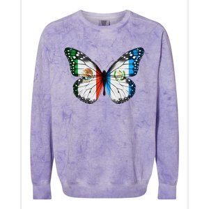 Mexican Guatemalan Flag Butterfly Colorblast Crewneck Sweatshirt