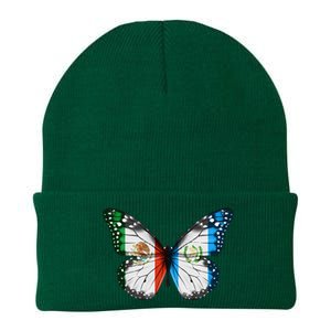 Mexican Guatemalan Flag Butterfly Knit Cap Winter Beanie