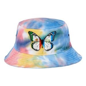 Mexican Guatemalan Flag Butterfly Tie Dye Newport Bucket Hat