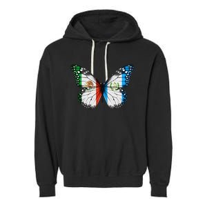 Mexican Guatemalan Flag Butterfly Garment-Dyed Fleece Hoodie