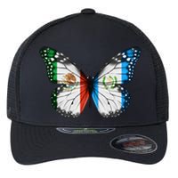 Mexican Guatemalan Flag Butterfly Flexfit Unipanel Trucker Cap