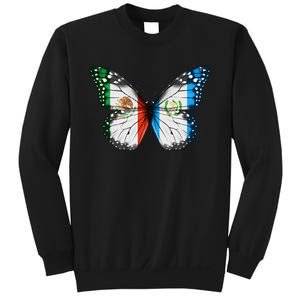 Mexican Guatemalan Flag Butterfly Sweatshirt