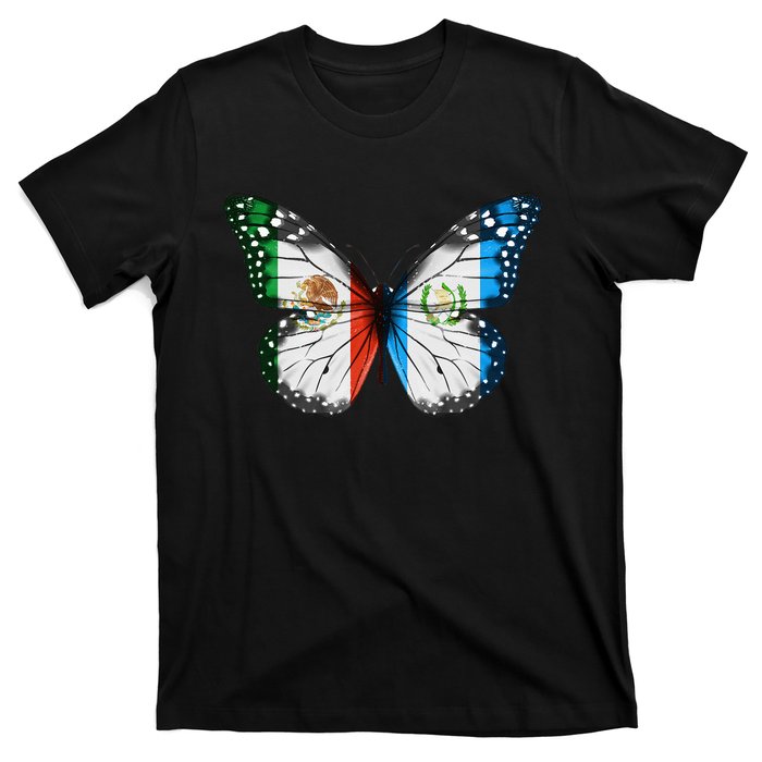 Mexican Guatemalan Flag Butterfly T-Shirt