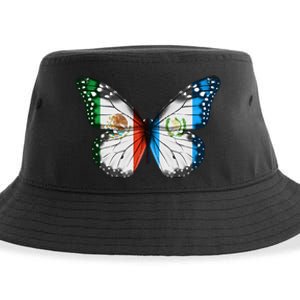 Mexican Guatemalan Flag Butterfly Sustainable Bucket Hat