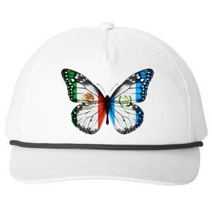 Mexican Guatemalan Flag Butterfly Snapback Five-Panel Rope Hat