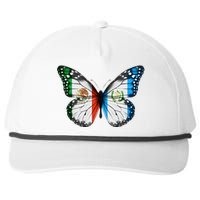 Mexican Guatemalan Flag Butterfly Snapback Five-Panel Rope Hat