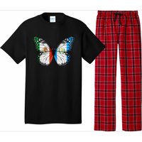 Mexican Guatemalan Flag Butterfly Pajama Set