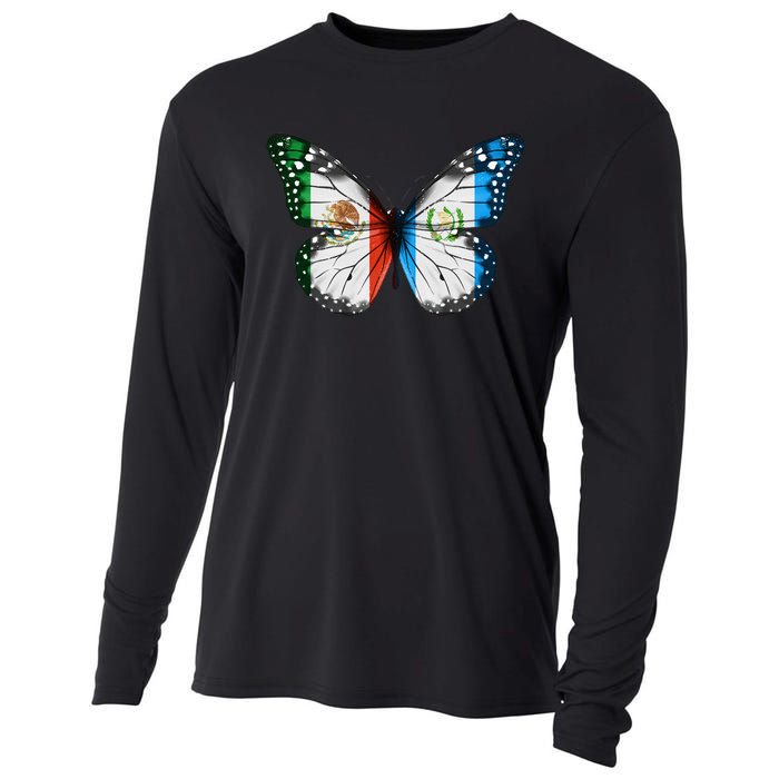 Mexican Guatemalan Flag Butterfly Cooling Performance Long Sleeve Crew