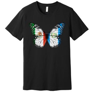 Mexican Guatemalan Flag Butterfly Premium T-Shirt