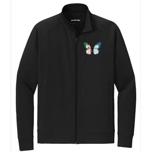 Mexican Guatemalan Flag Butterfly Stretch Full-Zip Cadet Jacket