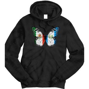 Mexican Guatemalan Flag Butterfly Tie Dye Hoodie