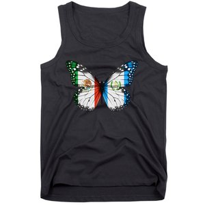 Mexican Guatemalan Flag Butterfly Tank Top