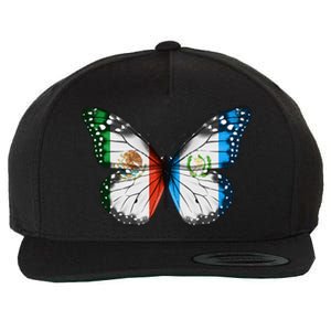 Mexican Guatemalan Flag Butterfly Wool Snapback Cap