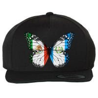 Mexican Guatemalan Flag Butterfly Wool Snapback Cap