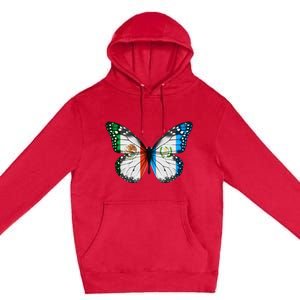 Mexican Guatemalan Flag Butterfly Premium Pullover Hoodie