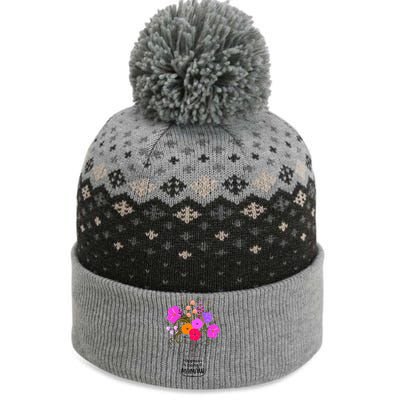 Mom Grandma Floral Gift Happiness Is Being A Mamaw The Baniff Cuffed Pom Beanie