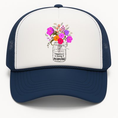 Mom Grandma Floral Gift Happiness Is Being A Mamaw Trucker Hat