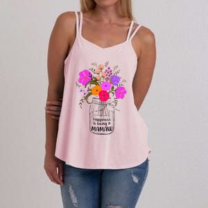 Mom Grandma Floral Gift Happiness Is Being A Mamaw Women's Strappy Tank