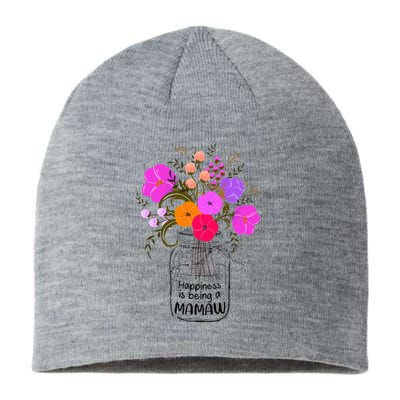 Mom Grandma Floral Gift Happiness Is Being A Mamaw Sustainable Beanie