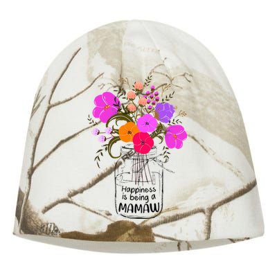 Mom Grandma Floral Gift Happiness Is Being A Mamaw Kati - Camo Knit Beanie