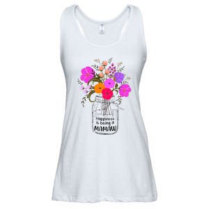 Mom Grandma Floral Gift Happiness Is Being A Mamaw Ladies Essential Flowy Tank