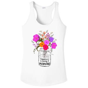 Mom Grandma Floral Gift Happiness Is Being A Mamaw Ladies PosiCharge Competitor Racerback Tank