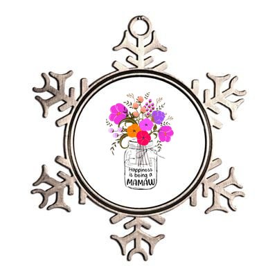 Mom Grandma Floral Gift Happiness Is Being A Mamaw Metallic Star Ornament