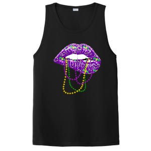 Mardi Gras Funny Gift Lips Queen Carnival Costume Gift PosiCharge Competitor Tank