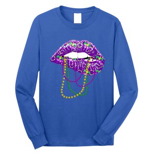 Mardi Gras Funny Gift Lips Queen Carnival Costume Gift Long Sleeve Shirt