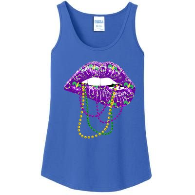 Mardi Gras Funny Gift Lips Queen Carnival Costume Gift Ladies Essential Tank