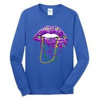 Mardi Gras Funny Gift Lips Queen Carnival Costume Gift Tall Long Sleeve T-Shirt