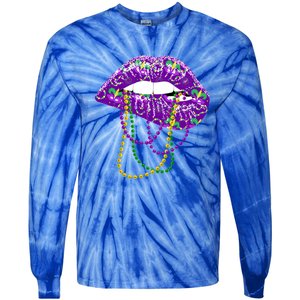 Mardi Gras Funny Gift Lips Queen Carnival Costume Gift Tie-Dye Long Sleeve Shirt