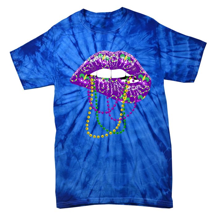 Mardi Gras Funny Gift Lips Queen Carnival Costume Gift Tie-Dye T-Shirt