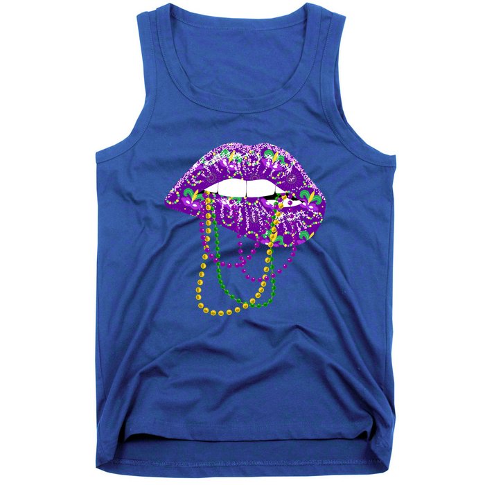 Mardi Gras Funny Gift Lips Queen Carnival Costume Gift Tank Top