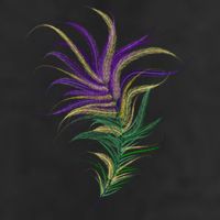 Mardi Gras Festive Feather 7 Panel Mesh Trucker Snapback Hat