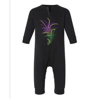 Mardi Gras Festive Feather Infant Fleece One Piece