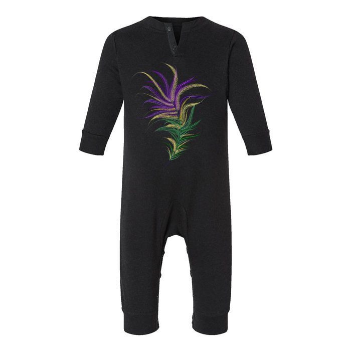 Mardi Gras Festive Feather Infant Fleece One Piece