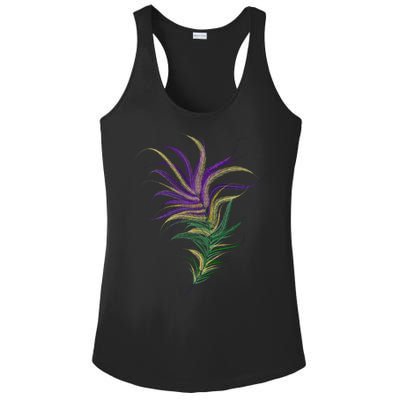 Mardi Gras Festive Feather Ladies PosiCharge Competitor Racerback Tank