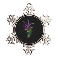 Mardi Gras Festive Feather Metallic Star Ornament