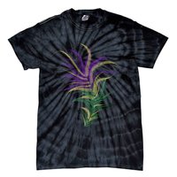 Mardi Gras Festive Feather Tie-Dye T-Shirt