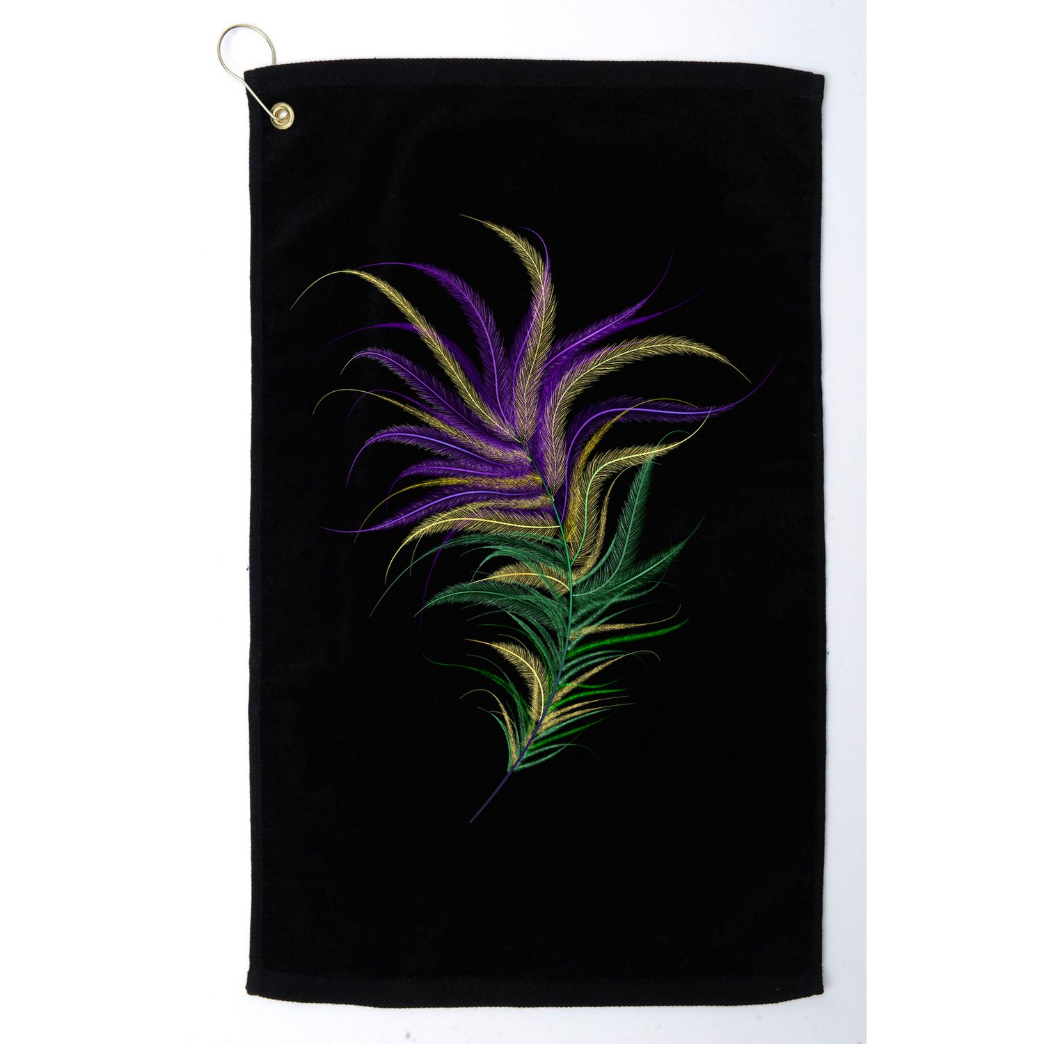 Mardi Gras Festive Feather Golf Towel