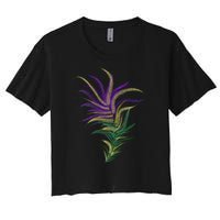 Mardi Gras Festive Feather Women's Crop Top Tee