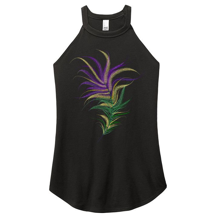 Mardi Gras Festive Feather Women's Perfect Tri Rocker Tank