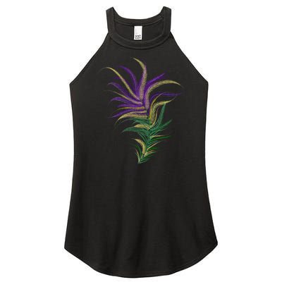 Mardi Gras Festive Feather Women's Perfect Tri Rocker Tank