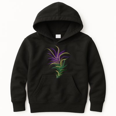 Mardi Gras Festive Feather Kids Hoodie